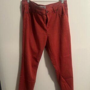Molly & Isadore Rosewood Dark Mid Rise 5 pocket skinny pants, size 18W